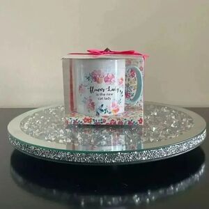 New in box Eccolo Flower lady ceramic coffee mug floral print perfect gift